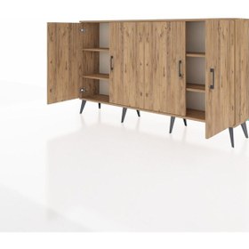 Resim Arges Konsol 4 Raflı 4 Kapaklı 176x30x99 Çam-çam Atlas Çam/atlas Çam - Atlas Çam 