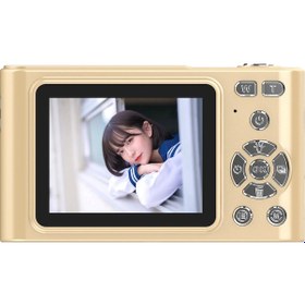Resim Mufunye H15 Dijital Fotoğraf Makinesi 1080p Hd 16x Zoom 2.4" Ips Ekran Fotoğraf-video-oyun Çok Fonksiyonlu Altın 32gb Kart+okuyucu 