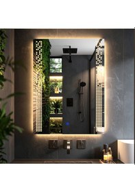 Resim Velano Günışığı Lazer Kumlamalı Lavabo & Banyo Aynası Dokunmatik Sensörlü 65 X 90 Cm 