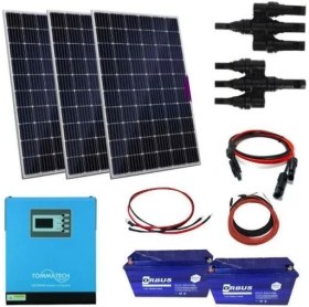Resim Teknovasyon Arge Güneş Enerjisi Hibrit Paket 3 Kva Tam Sin. Inverter 330 Watt Güneş Paneli 150 Amper Jel Akü 1000 Watt 24 V Rüzgar Türbini + Yerli Şarj Kontrol Cihazı Rüzgar Türbini Set 