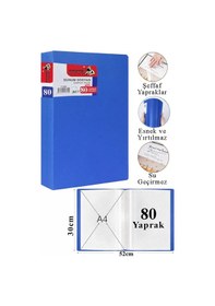 Resim Sunum Dosyası 100 Lü 1 Paket Poşet Dosyalı Katalog Dosyası 100 Poşetli Kendinden Dosya Plastik Kapaklı Mavi 