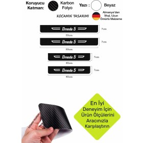 Resim Omoda 5 Yazılı Dekoratif Karbon Kapı Koruma Chery Omoda 5 Için Siyah Beyaz Yazılı 4 Parça Kaplama Chery Omoda 5 