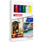 Resim Edding Cam Kalemi (Likit Tebeşir) 6 Lı Kutu Karışık 4095 