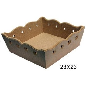 Resim Delikli Kare Ahşap Ekmeklik E338 