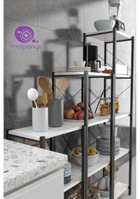 Resim Morpanya Veraca Metal Mutfak Rafı 3 Bölmeli Mutfak Rafı Malzeme Dolabı Mikrodalga Fırın Rafı 