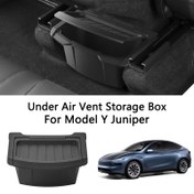Resim 2025 Tesla Model Y İçin Uygun Juniper Arka Depolama Kutusu, TPE Havalandırmalı Bölme Düzenleyici, Araç Arkası Çekmeceli Çöp Kutusu, Kompakt Tasarım, Aile Arabaları için Sağlam Koltuk Altı Organizer 