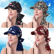 Resim Kızlar+Gençler | Moda esnek nefes alabilir beyzbol şapkası ve başörtüsü - çiçek desenli, leopar baskılı, puantiyeli ve düz renklerde mevcut, Müslüman saç örtüsü | Kız hediyesi 