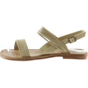 Resim Bueno Shoes Sarı Deri Kadın Düz Sandalet 