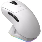 Resim Ajazz AJ179 Pro 3 Modlu 8000Hz 26.000 Dpı Manyetik Şarj Istasyonlu Paw 3395 Optik Sensör Gaming Mouse (Beyaz) 