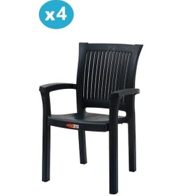 Resim Omnipazar Sy-2515 Elite Plastik Bahçe Koltuk Sandalye 4'lü Set Yeşil 