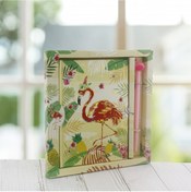 Resim mutlu adım 13x18cm Flamingo Anı Defteri Ve Kalem Seti 