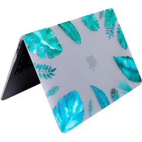 Resim Apple Uyumlu MacBook Air 13.6 M2 M3 M4 M5 Kılıf Mat İnce Lazer Baskılı Çiçek Desenli Sert Kapak Açık Yeşil 