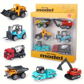 Resim 6 Parça Gerçekçi İnşaat Araçları Oyuncak Seti - Dayanıklı Alaşımlı Metal Kamyon, Ekskavatör ve Yükleyici, Çocuklar ve Gençler İçin İdeal Tatil Hediyesi, Noel ve Cadılar Bayramı için Mükemmel 