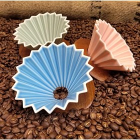 Resim PremiumPort Turkuaz V60 02 Dripper Ahşap Standlı Seramik Kahve Demleme Seti 