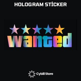 Resim CybillStore Wanted 5 Yıldız Aranıyor Hologram Sticker 
