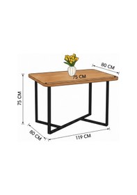 Resim Metal Ayaklı Dikdörtgen Yemek Masası Atlantik 119x80x75 Cm Atlantik - Çam 