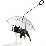 Resim Teltree Şeffaf Köpek Şemsiyesi - Tasma Bağlantılı, Yağmur Ve Kar İçin Küçük/orta Boy Köpekler Şeffaf 