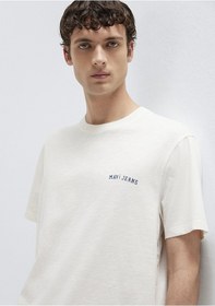 Resim Mavi - Mavi Jeans Baskılı Ekru Tişört 0613577-70057 