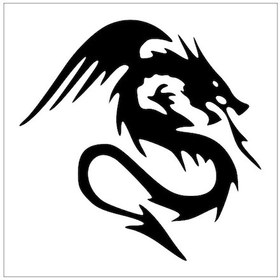 Resim Ejder Folyo Sticker 80cm Uzunluk Siyah 