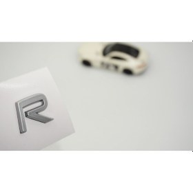 Resim Dk Tuning R Rozet Gri 2.2cm Bagaj Yazı Logo Arma Volvo İle Uyumlu 