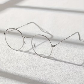 Resim Unisex Yuvarlak Şeffaf Lensli Gözlükler - Tam Çerçeve Metal Çerçeve AC Lens Gözlük, Erkekler ve Kadınlar için Moda Aksesuarı - Cadılar Bayramı ve Noel Hediyeleri için İdeal Dekoratif Gözlükler 