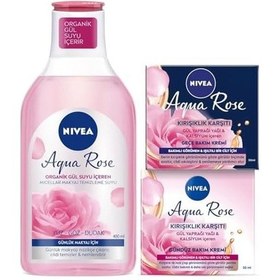 Resim Aqua Rose Günlük Micellar Makyaj Temizleme Suyu 400ml, Kırışıklık Karşıtı Gündüz Ve Gece Bakım Kremi 50ml, Organik Gül Suyu, Kalsiyum, İnce Çizgi Görünümü 