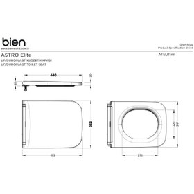 Resim Bien Astro Elite Yavaş Kapanan Uf/duroplast Klozet Kapağı Beyaz 
