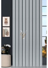 Resim Simli Çift Makarna Tül Perde 2201 V-altın Altın 