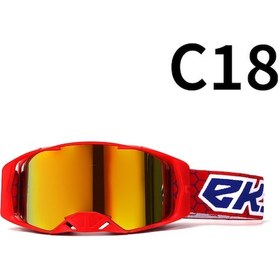 Resim Ccgloball Motosiklet Arazi Gözlüğü Gözlük Bisiklet Gözlüğü C18 Kırmızı Çerçeve Kırmızı Renkli Film 