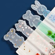 Resim 4'lü Silikon Hayvan Şekilli Kitap Ayracı Kalıp Seti, Tavşan, Kedi ve 2 Ayı Kalıpları İçerir, DIY Epoksi Reçine Döküm Aracı, Takı El Sanatları Yapımı İçin Uygun 