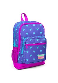 Resim Coral High Kids Kalp Desenli Lavanta Pembe Usb Şarjlı Kulaklık Çıkışlı Sırt Çantası 