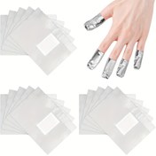 Resim 100 adet/400 adet/800 adet Tırnak Cilası Çıkarıcı Jel Alüminyum Folyo Sarılı Polyester Ped Seti, Tüy Bırakmayan Emici Pedli Parmak Tırnak Cilası Temizleme Aracı 