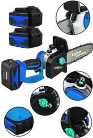 Resim Lieber German Bl Kömürsüz Motor 21 V 3 Ah 30 Cm Palalı 2x Akülü Ağaç Kesme Hızar Bıçkı Testere Dal Budama Makinesi 
