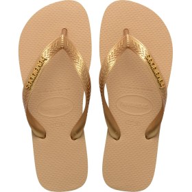 Resim Havaianas 4127244 Top Logo Metallic Parmak Arası Altın Kadın Terlik 