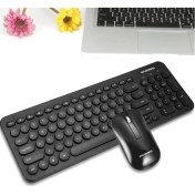 Resim Divipard Radicai GR30 Kablosuz Klavye ve Mouse Seti Dairesel Tuş Başlığı Sessiz USB Mouse ve Klavye Seti (Yurt Dışından) 