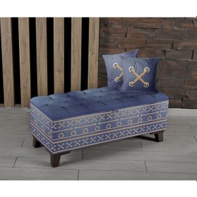 Resim Marin Halat Desenli Sandıklı Puf +2 Kırlent 
