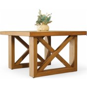 Resim Neiwel Laila Doğal Ahşap Ofis Sehpa-90-90 Açık Ceviz 