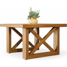 Resim Neiwel Laila Doğal Ahşap Ofis Sehpa-90-90 Açık Ceviz 