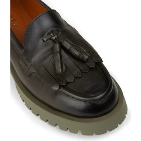 Resim Deery Kadın Hakiki Deri Yeşil Püsküllü Loafer - 02033ZYSLC02 
