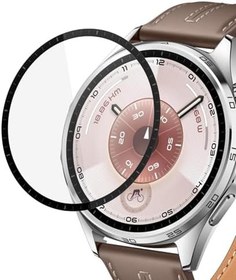 Resim Microsonic Huawei Watch GT 6 46mm Tam Kaplayan Temperli Cam Full Ekran Koruyucu Siyah [Watch GT 6 46mm ile Uyumlu Ekran Koruyucu - Siyah] 