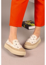 Resim Midas İnci Ve Taş Detaylı Babet Beyaz-7938 Beyaz 