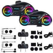 Resim Aubyhe Motosiklet Kask Bluetooth Kulaklığı Y13pro - 2 Kişilik 500m Konuşma, Ipx6 Su Geçirmez, 800mah Batarya, Fm Radyo, Rgb Işıklar 2 Adet 