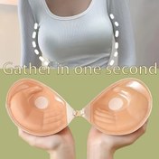 Resim 1 Çift/2 Çift Kalınlaştırılmış Avuç İçi Şekilli Yapışkan Sütyen Pedleri - Görünmez Askısız Push-Up Göğüs Dolguları, Kaymaz Kucak Kaldırma, Küçük Göğüslü Kadınlar İçin Dikişsiz Tulum, Opak Olmayan Asetat Malzeme, Rahat İç Giyim, Dayanıklı Kaldırma Destekli Pushup Tasarım 