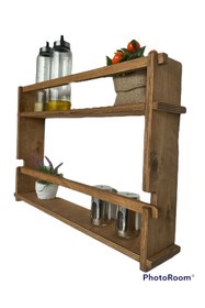 Resim RealWood Ahşap Dekoratif Çocuk Odası, Mutfak, Banyo Rafı Ve Montessori Kitaplık Raf 2'li 55 Cm. 