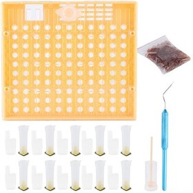 Resim Yuntech01 Arı Kraliçe Yetiştirme Seti, Plastik Kovan Kapsülleri, Yetiştirme Kutusu Ve Kraliçe Kafesi İle Profesyonel Arıcılık Aracı 