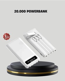Resim 20.000 Mah 4 Çıkışlı Led Göstergeli Hızlı Şarj Powerbank renkli 