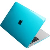 Resim Macbook Air M1 13" A1932 A2179 A2337 Uyumlu Kristal Açık Mavi Kılıf McStorey