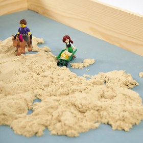 Resim Ahşap Montessori Ayaklı Kum Masası (Kinetik Kum Hediyeli) 