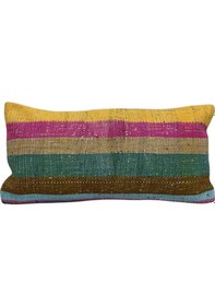 Resim Zehra Abla Halı Yeni El Dokuma Dekoratif Lumbar Kilim Kırlent Yastık Kılıfı 6162 