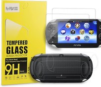 Resim Xahpower PS Vita 1000 Screen Protector, 9H Tempered Glass Front Screen Protector and HD Clear PET Back Screen Protective Film for Sony PlayStation Vita 1000 